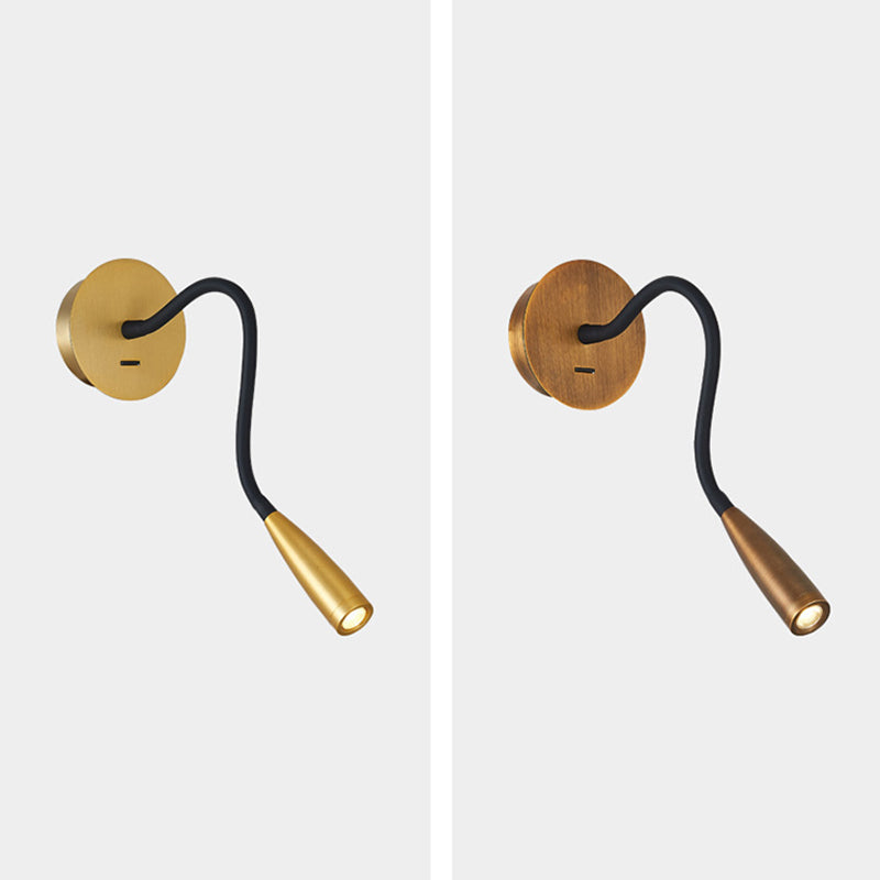 Adjustable Hose Design LED Wall Lamp Modern Style Aluminum Bedside Reading Light with Independent Switch