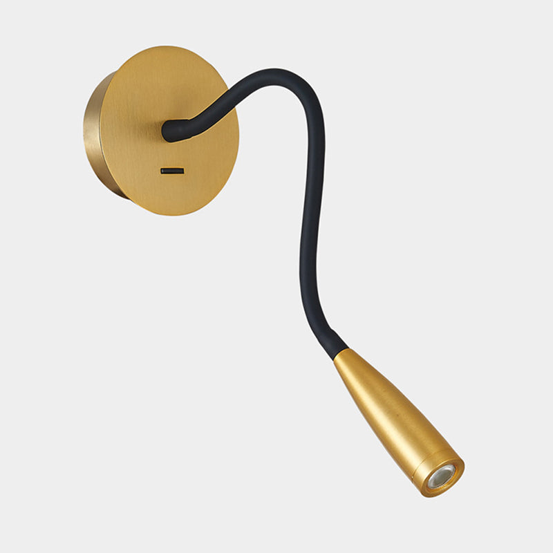 Adjustable Hose Design LED Wall Lamp Modern Style Aluminum Bedside Reading Light with Independent Switch