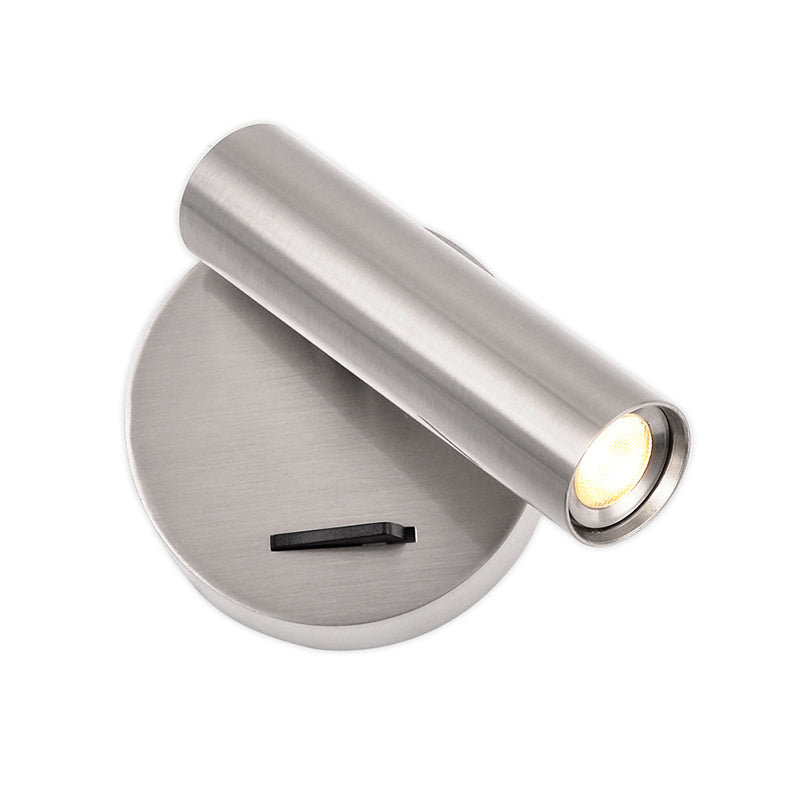 Angle Adjustable Mini LED Sconce Light Contemporary Minimalism Bedroom Lighting Fixture with Metal Round Base
