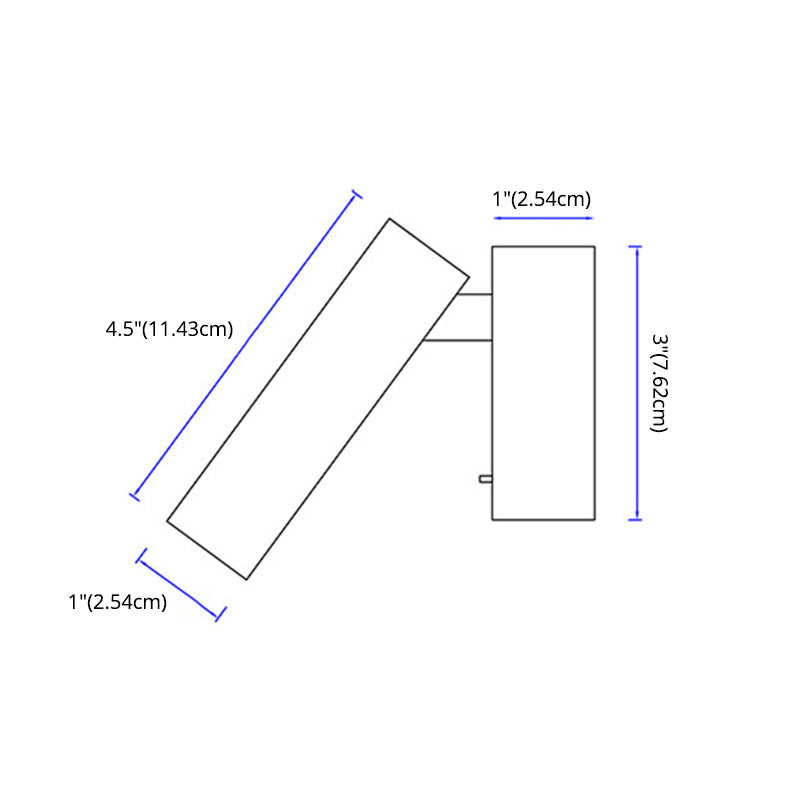 Angle Adjustable Mini LED Sconce Light Contemporary Minimalism Bedroom Lighting Fixture with Metal Round Base
