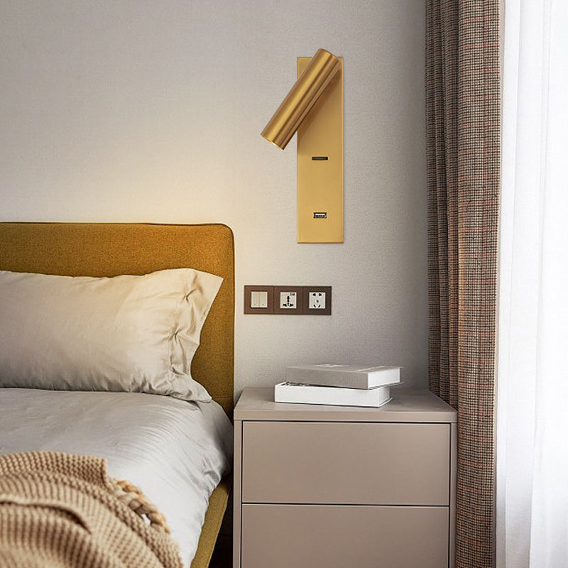 7.8 Inch Height Nordic Style LED Wall Lamp USB Port Design Aluminum Simplicity Bedside Reading Lamp with Switch