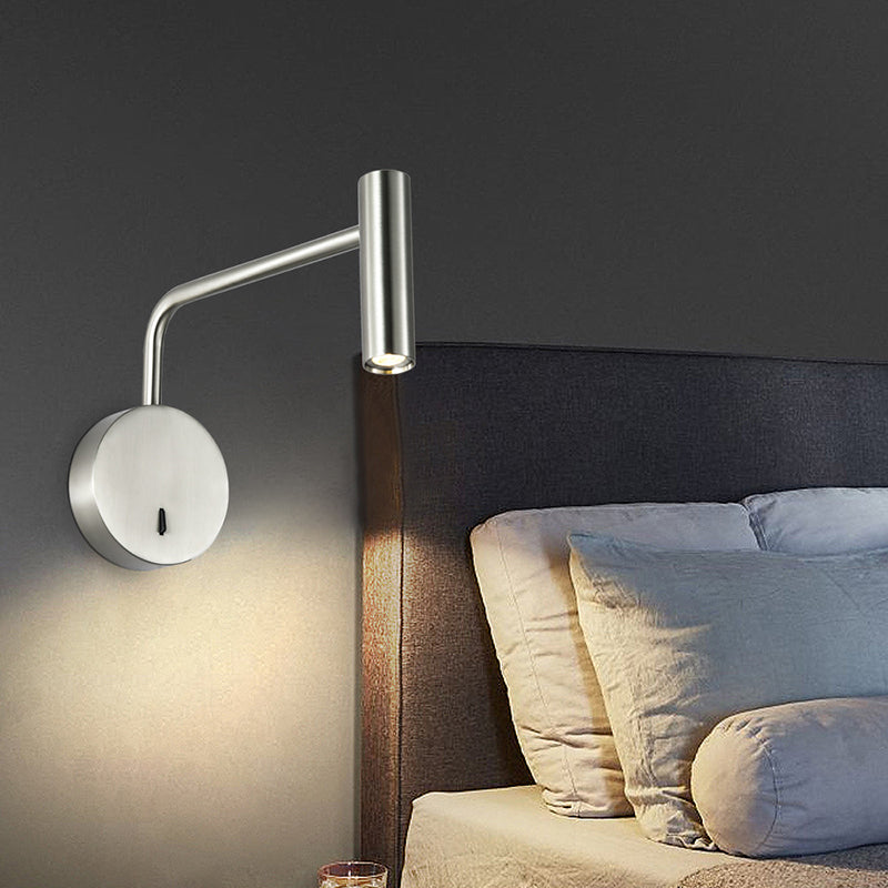 Lámpara de noche de simplicidad nórdica lámpara de diseño de diseño cilíndrico de diseño cilíndrico lámpara de aplano ajustable para dormitorio