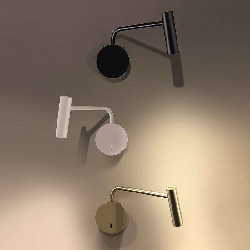 Lámpara de noche de simplicidad nórdica lámpara de diseño de diseño cilíndrico de diseño cilíndrico lámpara de aplano ajustable para dormitorio