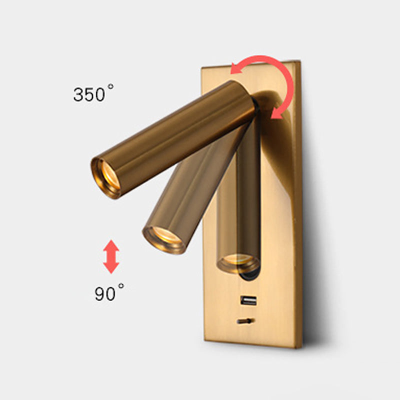 7 "H MODM MODERNO MONTAJE LED LED LIGHT USB CARGA DE CARGA DEL Puerto de diseño Lámpara de lectura