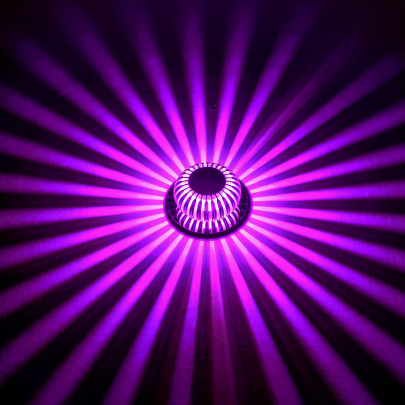 Modern Style LED Wall Lamp Sliver Metal Hollowed Out Sconce Lighting in RGB Color Light with Remote Control