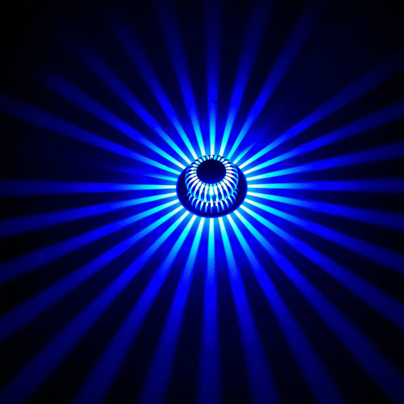 Modern Style LED Wall Lamp Sliver Metal Hollowed Out Sconce Lighting in RGB Color Light with Remote Control