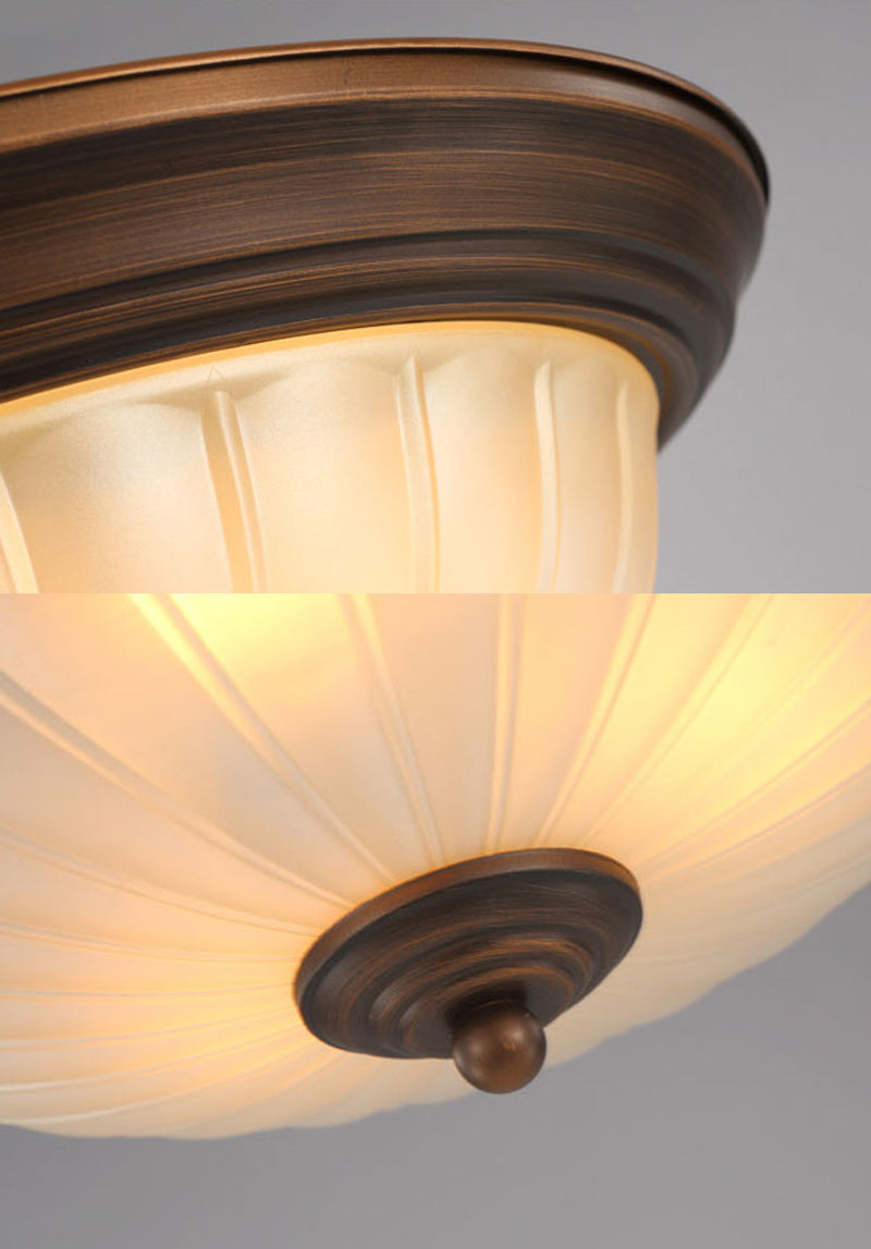 Bowl-Shaped Glass Flush Mount Ceiling Light Classic Bedroom Flush Mount Light Fixture