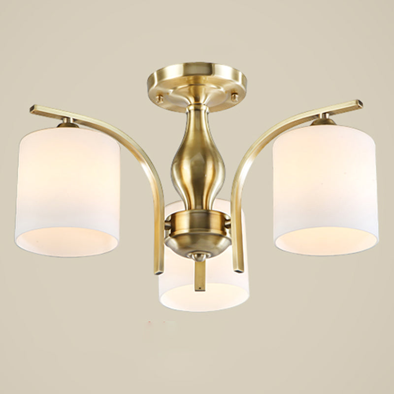 Accesorio montado en el techo de cristal mate del ópalo de la iluminación semi empotrada moderna de la sala de estar