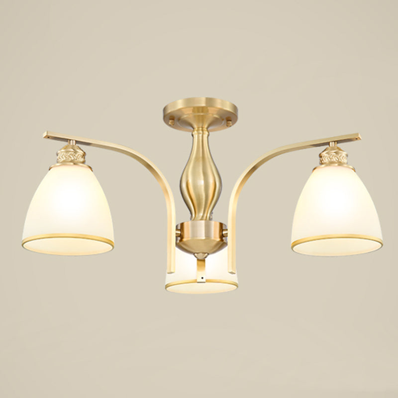 Accesorio montado en el techo de cristal mate del ópalo de la iluminación semi empotrada moderna de la sala de estar