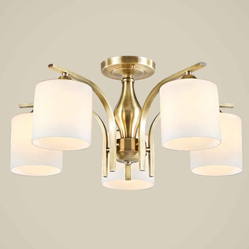 Accesorio montado en el techo de cristal mate del ópalo de la iluminación semi empotrada moderna de la sala de estar