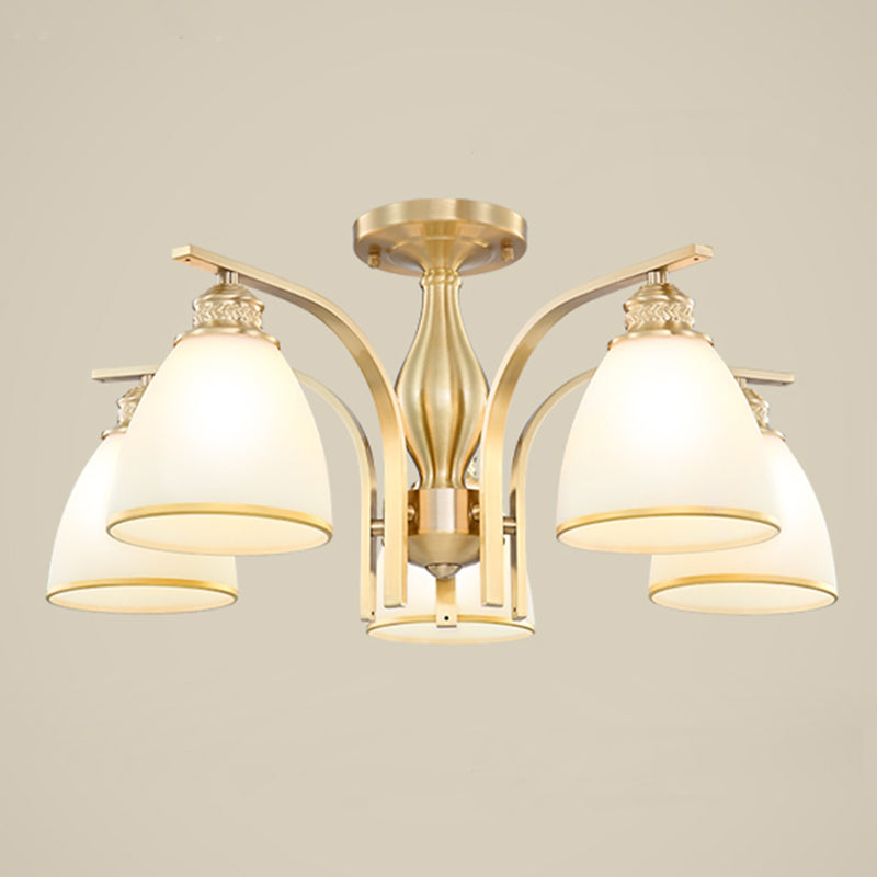 Accesorio montado en el techo de cristal mate del ópalo de la iluminación semi empotrada moderna de la sala de estar