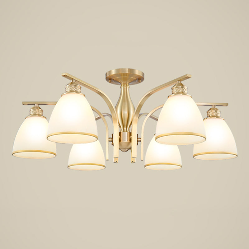 Accesorio montado en el techo de cristal mate del ópalo de la iluminación semi empotrada moderna de la sala de estar