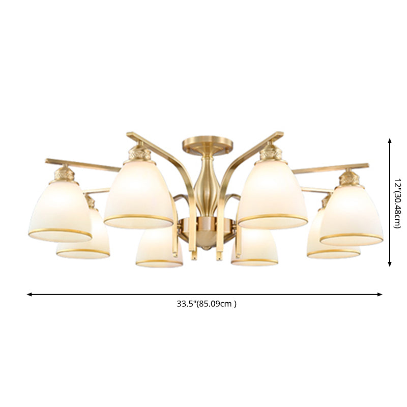 Accesorio montado en el techo de cristal mate del ópalo de la iluminación semi empotrada moderna de la sala de estar