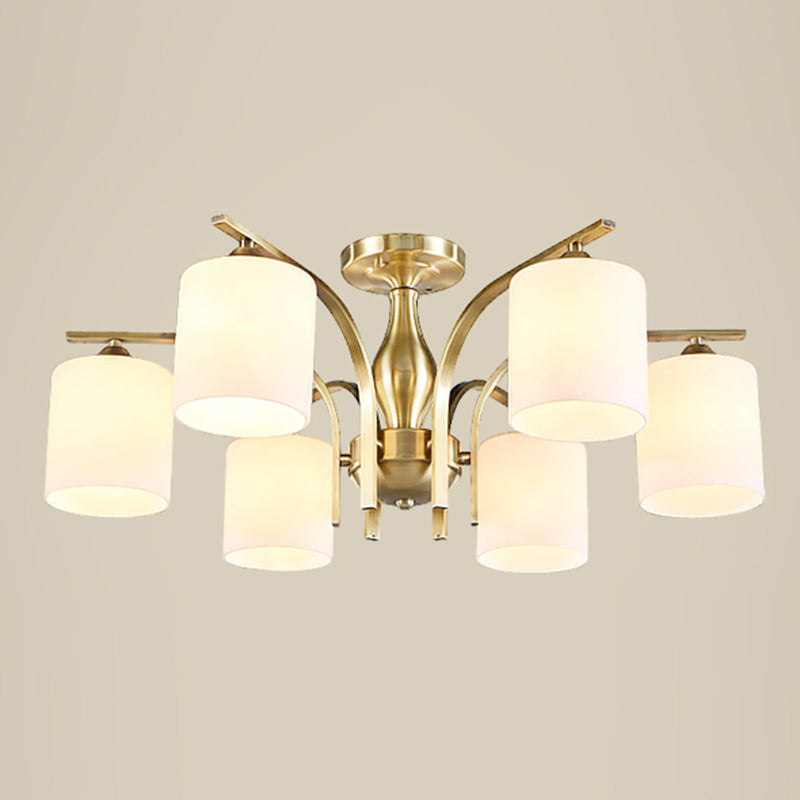 Accesorio montado en el techo de cristal mate del ópalo de la iluminación semi empotrada moderna de la sala de estar