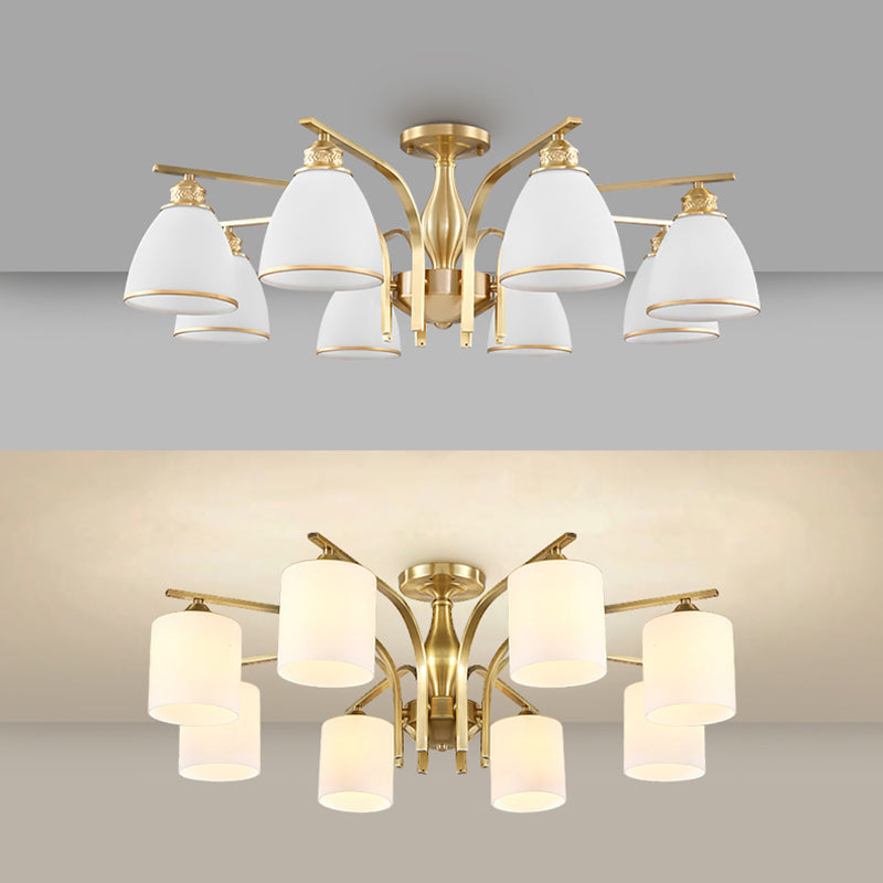 Accesorio montado en el techo de cristal mate del ópalo de la iluminación semi empotrada moderna de la sala de estar