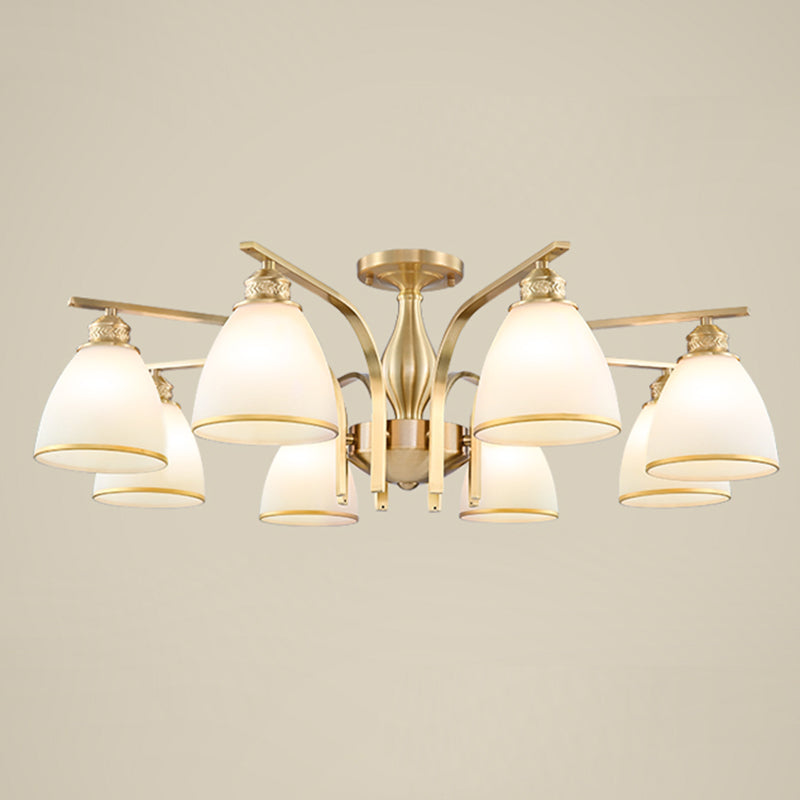 Accesorio montado en el techo de cristal mate del ópalo de la iluminación semi empotrada moderna de la sala de estar