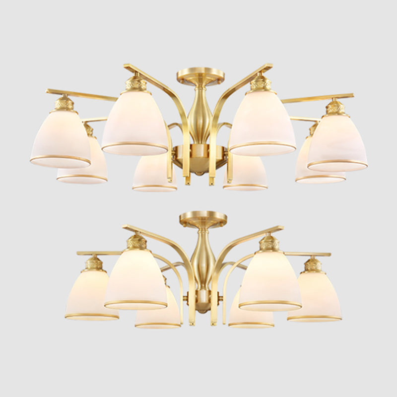 Accesorio montado en el techo de cristal mate del ópalo de la iluminación semi empotrada moderna de la sala de estar