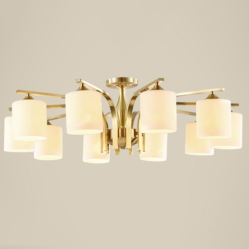 Accesorio montado en el techo de cristal mate del ópalo de la iluminación semi empotrada moderna de la sala de estar