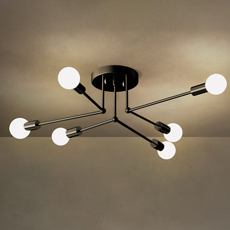 Zeitgenössische Sputnik Semi Flush Mount Glas Wohnzimmer Deckenmontage Leuchte Leuchte