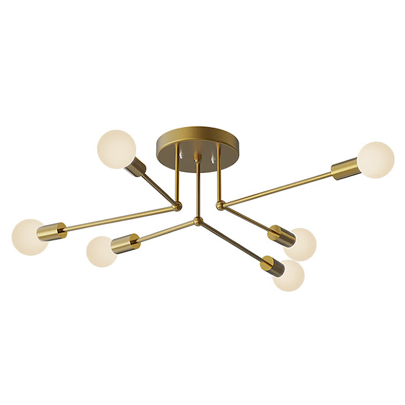 Zeitgenössische Sputnik Semi Flush Mount Glas Wohnzimmer Deckenmontage Leuchte Leuchte
