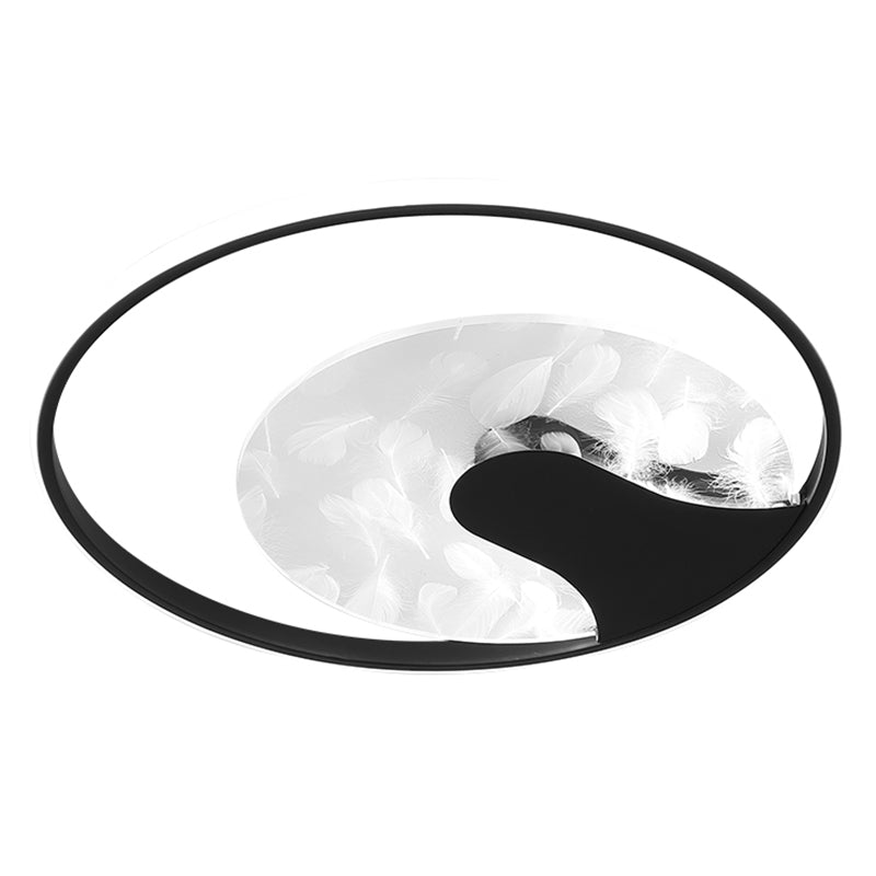 Plafonnier LED en forme de plume en forme d'arbre, luminaire de plafond en acrylique simple pour chambre à coucher