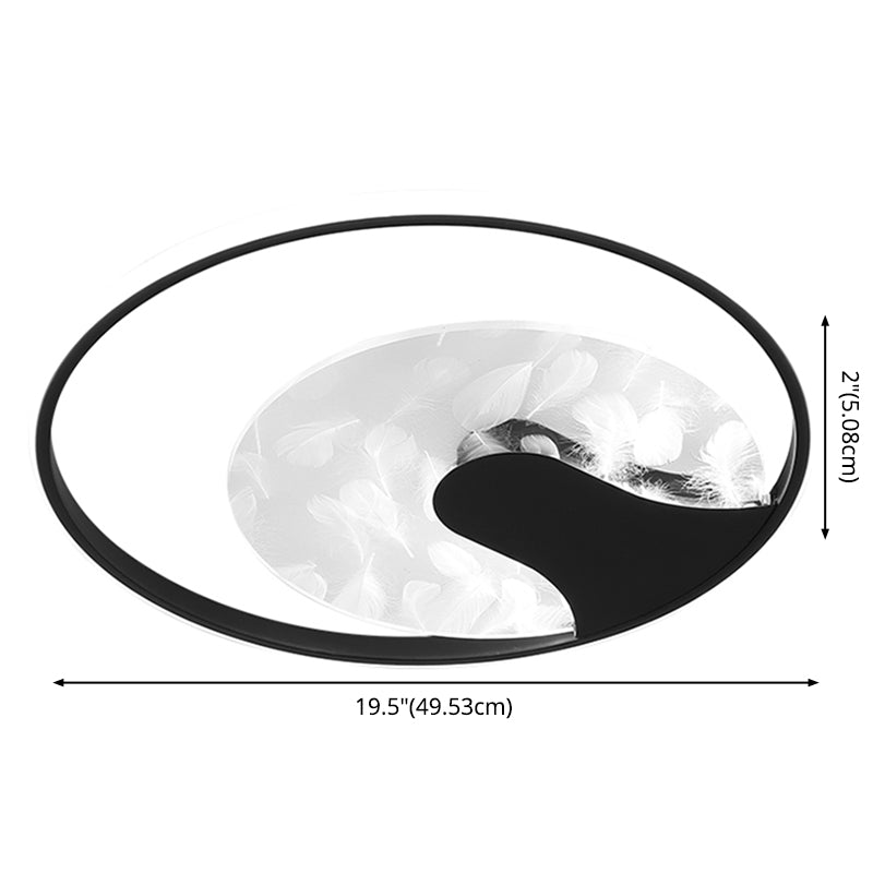 Tree Shaped Feather Flush Mount Light Simplicity Acrylic Bedroom LED Ceiling Lamp