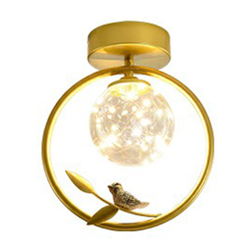 New Modern Clear Glass Flush Light Fixtures Corridor Spherical Flush Mount with Shape