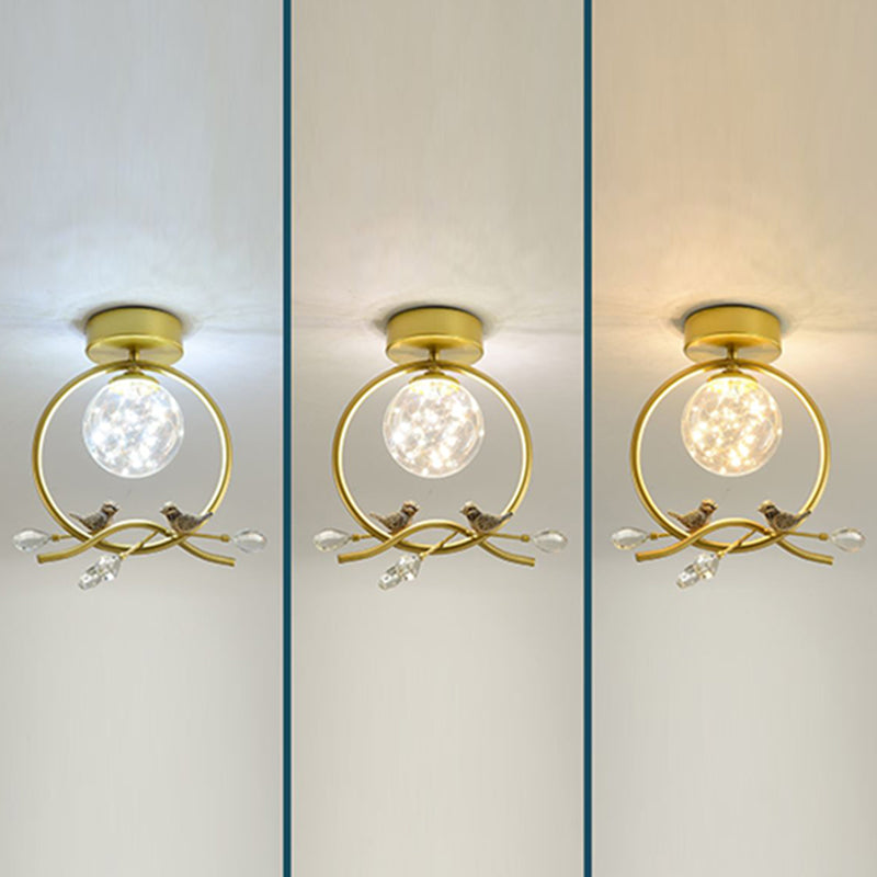 New Modern Clear Glass Flush Light Fixtures Corridor Spherical Flush Mount with Shape