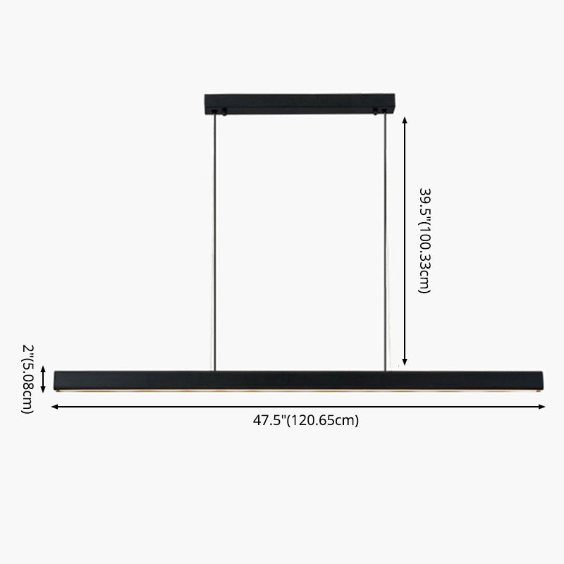 Luci di lampadari dell'isola lineare Simplicità Fissature di illuminazione lampadario in alluminio per tavolo da pranzo