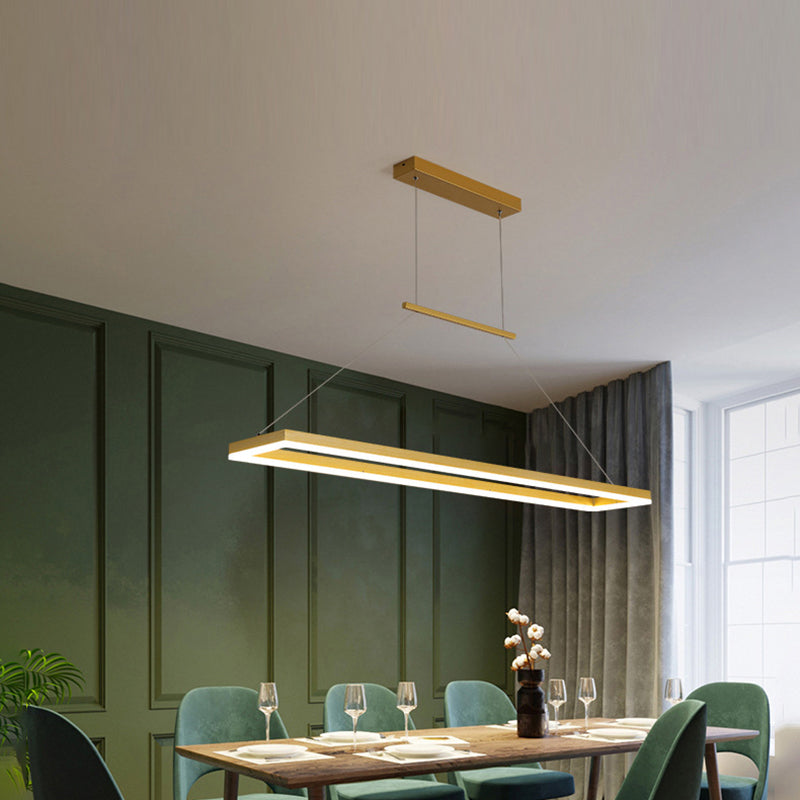 Rectangle Island Chandelier Lights Simplicity Acrylic Chandelier Lighting Fixtures for Dining Table