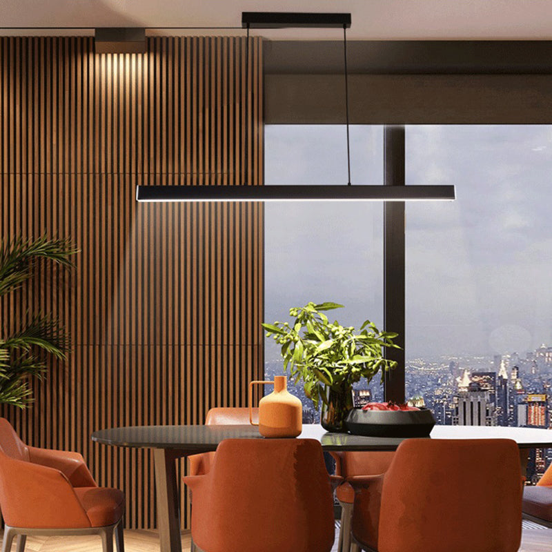 Luci di lampadari dell'isola lineare Simplicità Fissature di illuminazione del lampadario acrilico per tavolo da pranzo