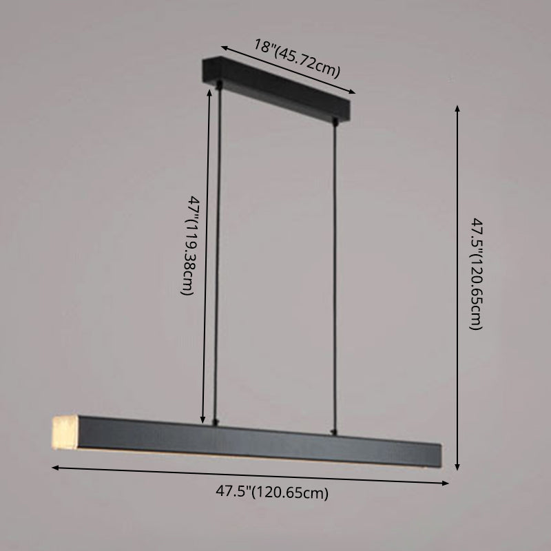 Luci di lampadari dell'isola lineare Simplicità Fissature di illuminazione del lampadario acrilico per tavolo da pranzo