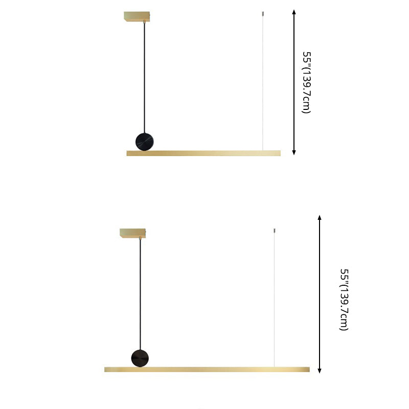 Luci di lampadari dell'isola lineare Simplicità Fissature di illuminazione del lampadario acrilico per tavolo da pranzo