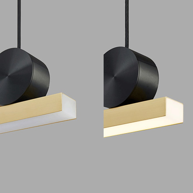 Luci di lampadari dell'isola lineare Simplicità Fissature di illuminazione del lampadario acrilico per tavolo da pranzo