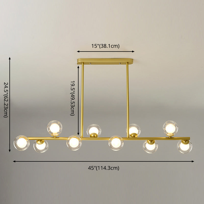 Orb Room Isola Lucile dell'isola Glass Lampella a base di isola in stile contemporaneo