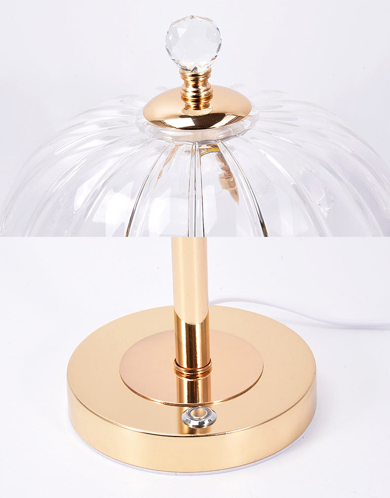 Modern Minimalist Style Dome Nightstand Lamp Glass 1 Light Table Lamp for Bedroom