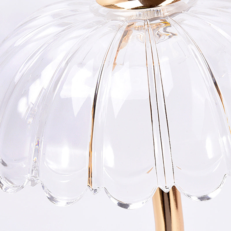 Modern Minimalist Style Dome Nightstand Lamp Glass 1 Light Table Lamp for Bedroom