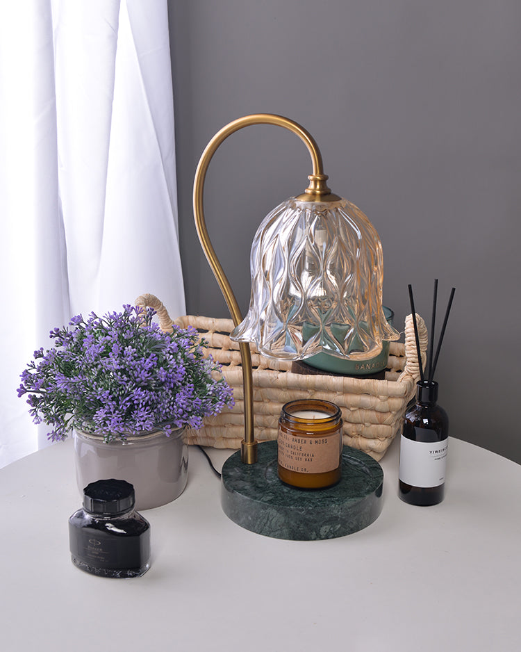 Modern Minimalist Style Dome Nightstand Lamp Glass 1 Light Table Light for Living Room