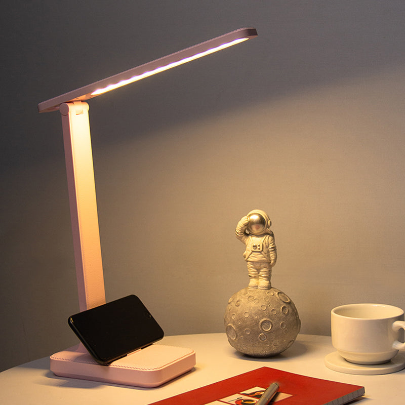 Lampada da tavolo a LED dimmerabile moderna in stile minimalista Lampada da tavolo in plastica a 1 luce per studio