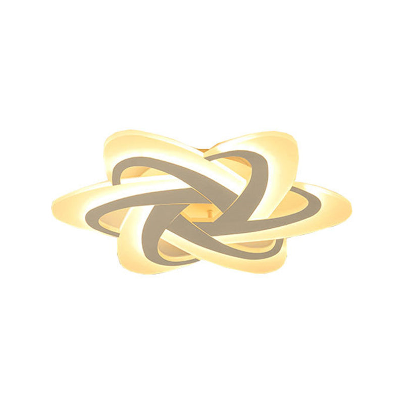 Acrylic Criss Cross Flush Mount Modernism White 18"/23" Wide LED Ceiling Light Fixture in Warm Light/White Light/Remote Control Stepless Dimming