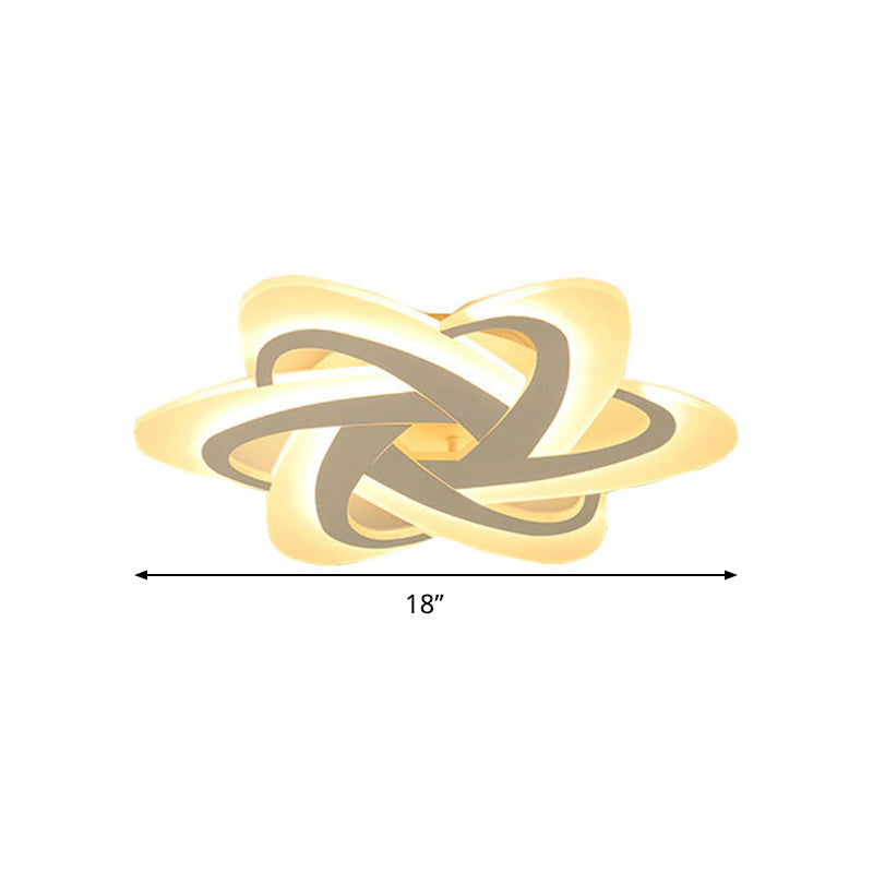 Acrylic Criss Cross Flush Mount Modernism White 18"/23" Wide LED Ceiling Light Fixture in Warm Light/White Light/Remote Control Stepless Dimming