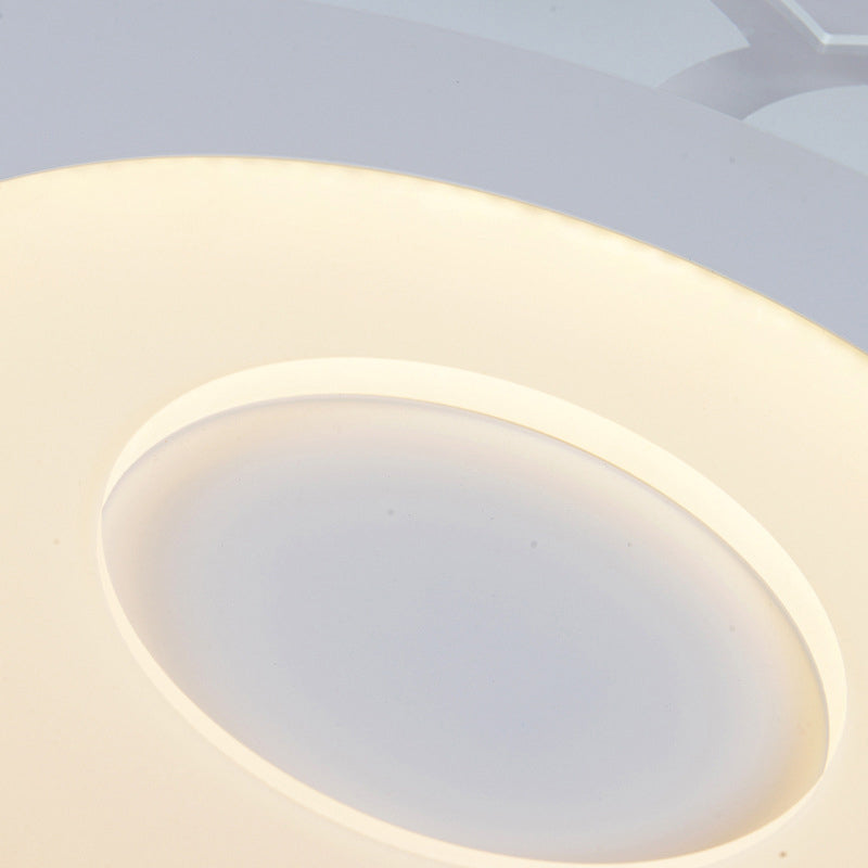 8"/16.5"/20.5" W White 8-Petal Flush Mount Ceiling Light Nordic Frosted Acrylic LED Flush Lamp in Warm/White Light