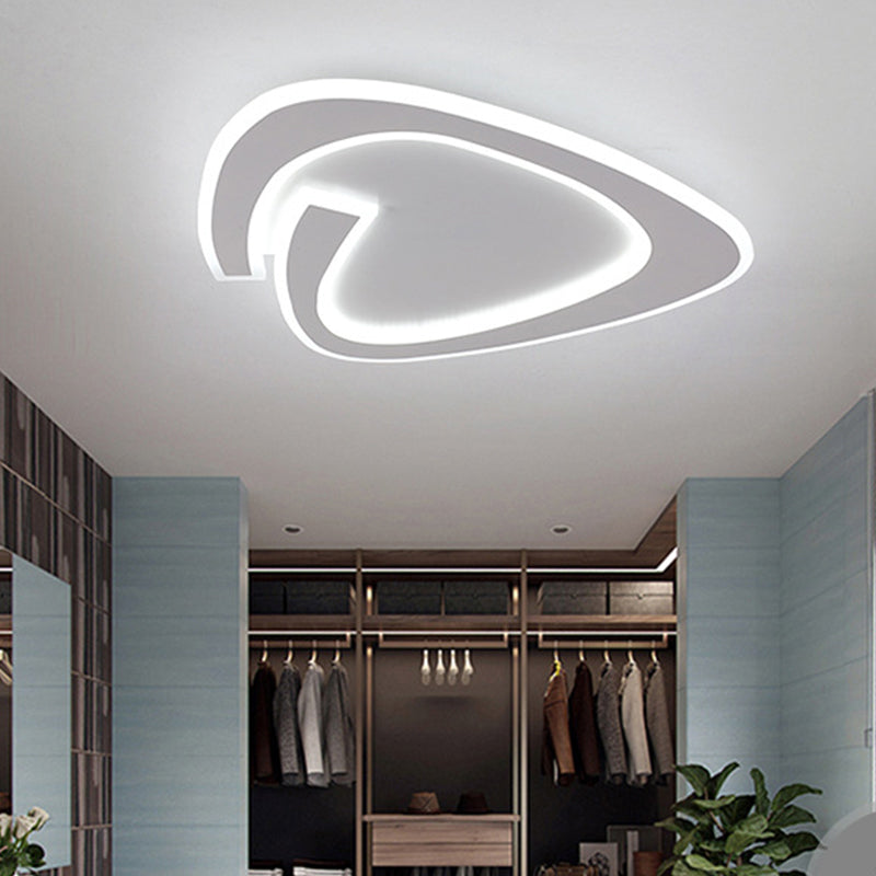 19.5"/23.5" W Triangle Acrylic Ceiling Lamp Minimalist LED Grey Flush Lighting in Warm/White Light