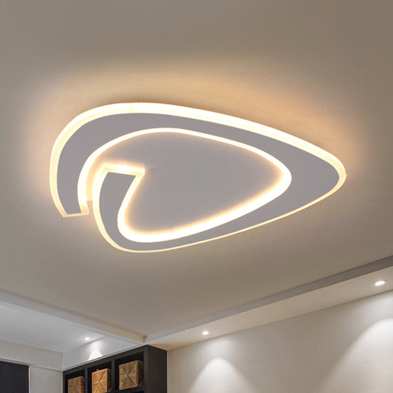 19.5"/23.5" W Triangle Acrylic Ceiling Lamp Minimalist LED Grey Flush Lighting in Warm/White Light