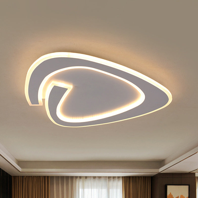 19.5"/23.5" W Triangle Acrylic Ceiling Lamp Minimalist LED Grey Flush Lighting in Warm/White Light