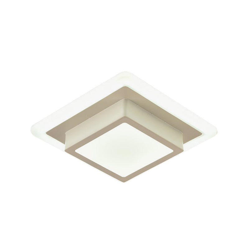 Mini lámpara de techo empotrada redonda/cuadrada, LED de metal contemporáneo, montaje empotrado en blanco/negro, luz blanca/cálida