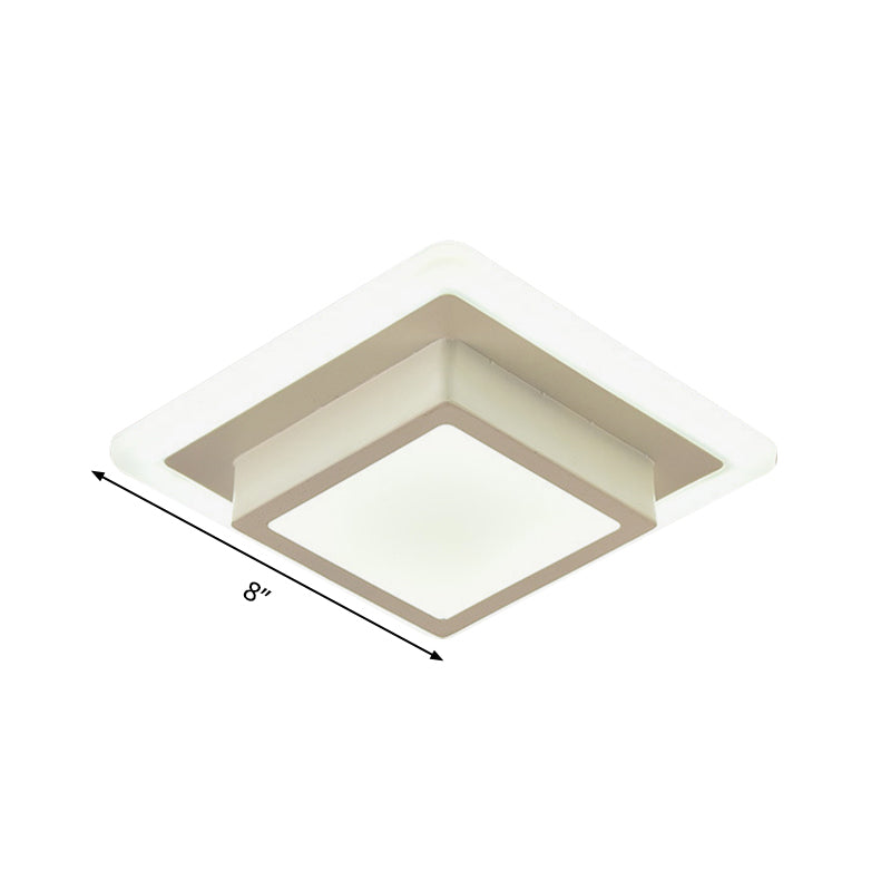 Mini lámpara de techo empotrada redonda/cuadrada, LED de metal contemporáneo, montaje empotrado en blanco/negro, luz blanca/cálida