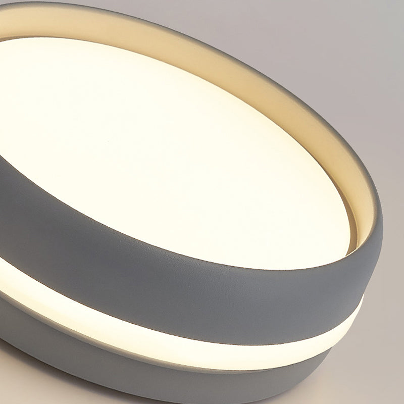 Kit de lámpara de techo acrílica LED integrada sencilla con luz empotrada en tambor negro/gris pequeño en luz blanca/cálida