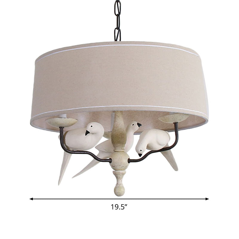 Luz de colgante colgante de 19.5 "/23.5" de ancho de ancho 3 cabezas 3 cabezas de lámpara de lámpara de lino iluminación