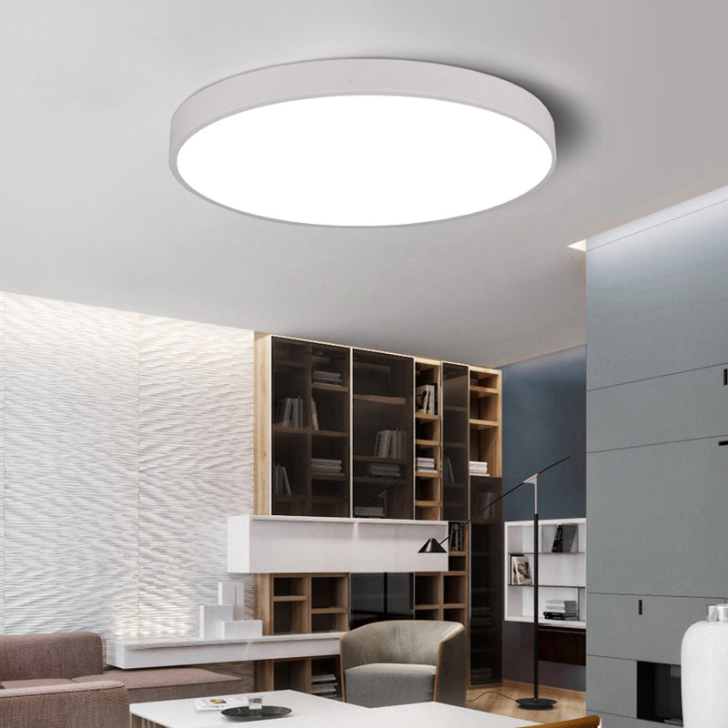 Luz empotrada LED ultrafina de 1 luz, nueva lámpara de techo moderna de hierro con forma redonda